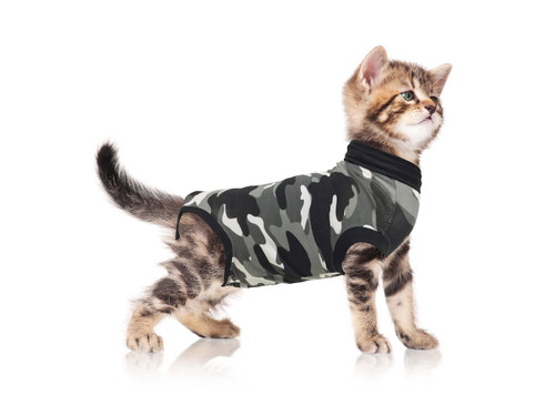 Suitical Recovery Suit For Cats Xxx Small In Black Camo Professional